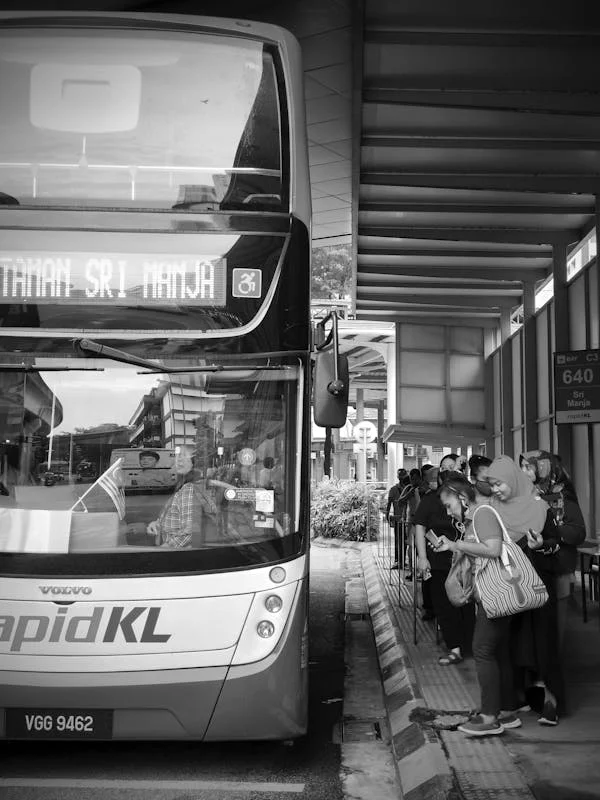 Elegant luxury coach parked at a scenic location ready for a sophisticated journey