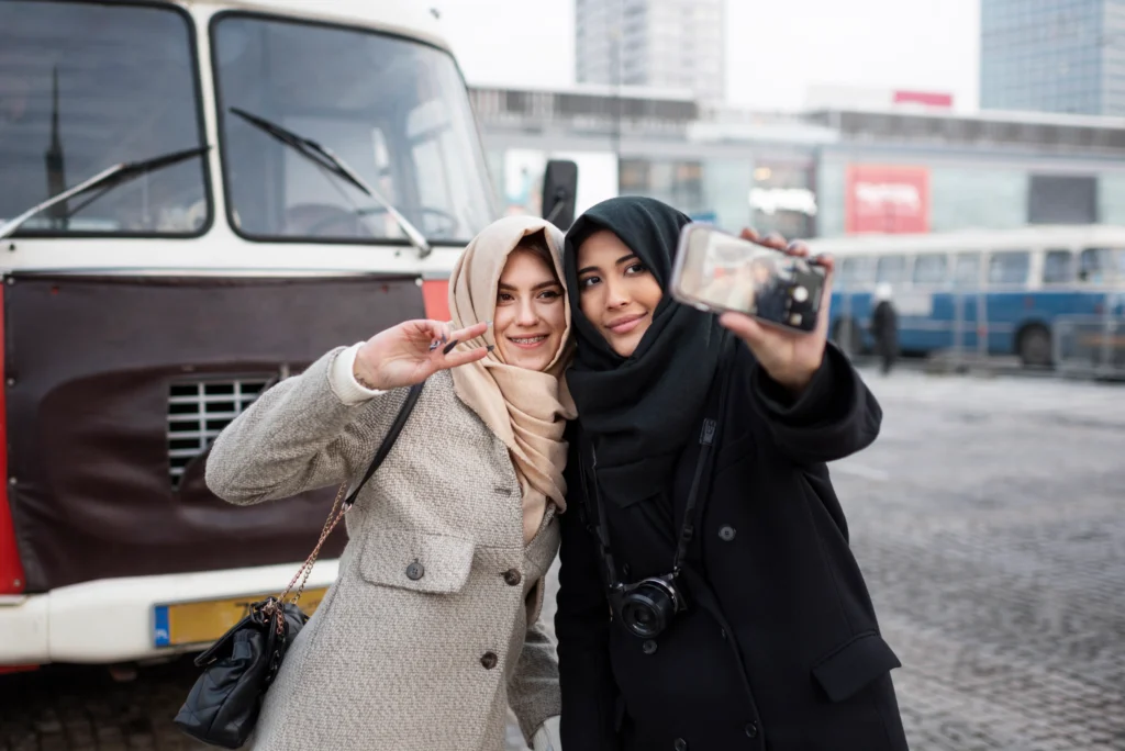 Muslim Women traveling together with Affordable Minibus Hire London